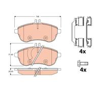 Brake pads GDB2056 TRW for MERCEDES-BENZ C-CLASS T-Model SLK C-CLASS E-CLASS SLC