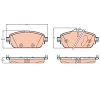 Brake pads GDB2070 TRW for MERCEDES-BENZ C-CLASS C-CLASS T-Model C-CLASS Coupe