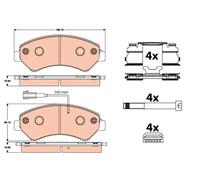 Brake pads GDB2072 TRW for PEUGEOT CITROËN OPEL
