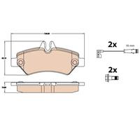 TRW Brake Pad Set GDB2076 - Rear Set of 4 - Fits Mercedes-Benz Sprinter 06- UK Stock