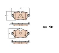 TRW Brake Pads GDB2087 – with Wear Indicator – for BMW & MINI (X1 F48, 2 F45/F46)