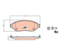 TRW Brake Pads GDB2096 Fiat TALENTO Bus (296_) (2016->) 1.6 - 70kw 95hp