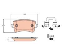 Brake pads GDB2107 TRW for AUDI A5 A5 Sportback A5 Convertible A4 Allroad B8 Q5
