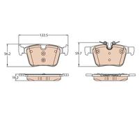Brake pads GDB2110 TRW for LAND ROVER VOLVO JAGUAR POLESTAR