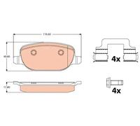 Brake pads GDB2129 TRW for ALFA ROMEO BRERA SPIDER 159 Sportwagon 159