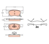 Brake pads GDB2138 TRW for OPEL ASTRA K ASTRA K Sports Tourer ASTRA K Estate Van