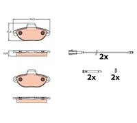 Brake pads GDB2141 TRW for FIAT 500