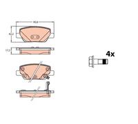 TRW GDB2156 Brake pad set