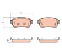 TRW Brake Pad Set GDB2166 – Disc Brake for Citroën, Peugeot, Toyota