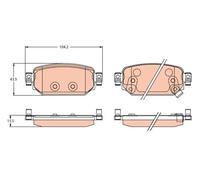TRW Brake pad set with acoustic wear warning GDB2172 Brake pads,Brake pad set, disc brake MAZDA,3 Schrägheck (BM, BN),3 Limousine (BM, BN)