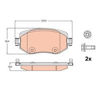 TRW GDB2175 4-Piece Brake Pad Set for Renault Megane IV Sport Tourer (K9A/M/N_) 2016 - Front Axle and Other Vehicles