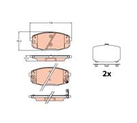 Brake pads GDB2192 TRW for HYUNDAI KONA