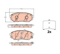 TRW Brake Pads Set GDB2195 - Fits KIA SORENTO Mk3 2.2D D4HB Front (2015-on) - 58101C5A00