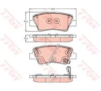 Brake pads GDB2242 TRW for KIA STONIC STONIC Hatchback Van SELTOS