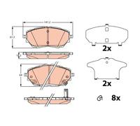 TRW GDB2290 Brake pad set