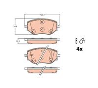 BRAKE PAD SET DISC BRAKE GDB2324 FOR RENAULT DACIA NISSAN B4D419/409 1.0L 3cyl