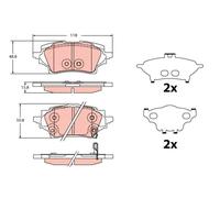 TRW GDB2344 Brake pad set