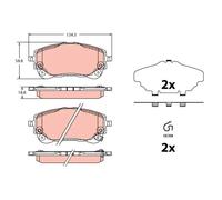 Brake pads GDB2349 TRW for TOYOTA COROLLA Hatchback COROLLA Saloon YARIS CROSS