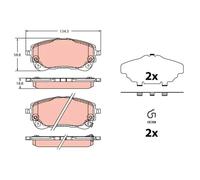 Brake pads GDB2349 TRW for TOYOTA COROLLA Hatchback COROLLA Saloon YARIS CROSS