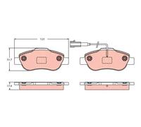Brake pads GDB2405 TRW for FIAT 500 C