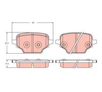 Brake pads GDB2410 TRW for PEUGEOT OPEL CITROËN