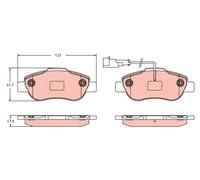 Brake pads GDB2415 TRW for FORD KA