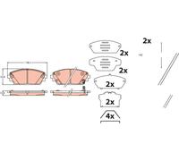 TRW GDB2456 Brake pad set