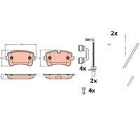 Brake pads GDB2464 TRW for AUDI PORSCHE