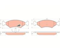 TRW COTEC Brake pad set GDB255 not prepared for wear warning indicator FORD: Sierra Mk2 Hatchback, Sierra Mk2 Saloon, FIESTA 2