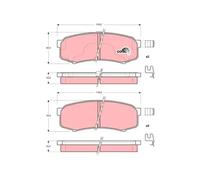 TRW Brake Pad Set GDB3110 - COTEC, Acoustic Wear Warning - Toyota LC80/Prado120,150
