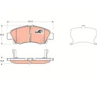 TRW Brake Pad Set GDB3212 – COTEC acoustic wear warning for Honda Jazz II