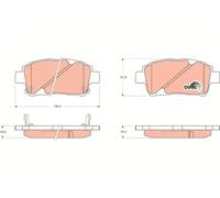 Brake pads GDB3242 TRW for TOYOTA YARIS/VITZ YARIS VERSO / FUN CARGO MR2 III