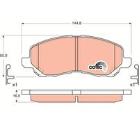 Brake pads GDB3287 TRW for MITSUBISHI JEEP DODGE PEUGEOT CITROËN LANCIA