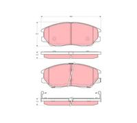 Brake pads GDB3360 TRW for KIA HYUNDAI