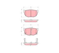 TRW Brake Pad Set GDB3368 – Rear for KIA Cerato I (Saloon & Hatchback)