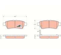 TRW Genuine Rear Disc Brake Pads GDB3405 - Fits NISSAN NAVARA NP300, PATHFINDER III