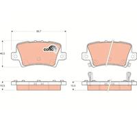 Brake pads GDB3408 TRW for HONDA CIVIC IX CIVIC VIII Hatchback