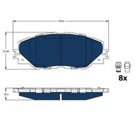 Brake pads GDB3424BTE TRW for TOYOTA PRIUS PLUS AURIS AURIS Estate RAV 4 IV