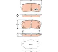 TRW COTEC Brake pad set GDB3449 with acoustic wear warning with accessories KIA: SORENTO 3, CARNIVAL / GRAND CARNIVAL 3, HYUNDAI: H-1 / i800 Travel