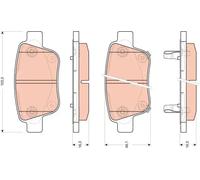Brake pads GDB3456 TRW for TOYOTA PREVIA III