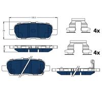 Brake pads GDB3508BTE TRW for NISSAN LEAF NV200 Van NV200 / EVALIA Bus