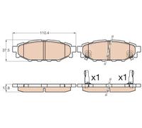 Brake pads GDB3568 TRW for SUBARU TOYOTA