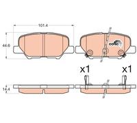 Brake pads GDB3583 TRW for MITSUBISHI PEUGEOT CITROËN MAZDA