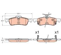 Brake pads GDB3588 TRW for HONDA CIVIC IX CIVIC IX Tourer