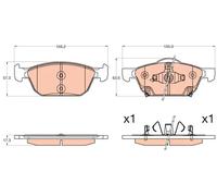 Brake pads GDB3600 TRW for HONDA CIVIC IX CIVIC IX Tourer CIVIC X Hatchback