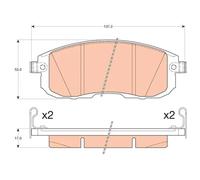 TRW Brake pad set NISSAN GDB3616 D10601FE0A,D10601KA1A,D1060EM10A
