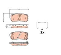 Brake pads GDB3636 TRW for HYUNDAI KIA