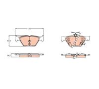 TRW Brake Pad Set GDB3639 – Fits Subaru Outback, Legacy VI, Levorg, Impreza XV – New
