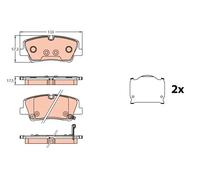 TRW Brake Pad Set GDB3646 - Disc Brake OE Replacement for Hyundai H350 Van/Bus 2.5L
