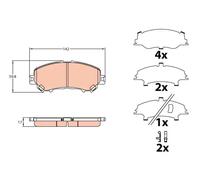 TRW Brake Pad Set GDB3648 – Front Axle Set of 4 for Nissan Qashqai II Wagon (J11) 2013